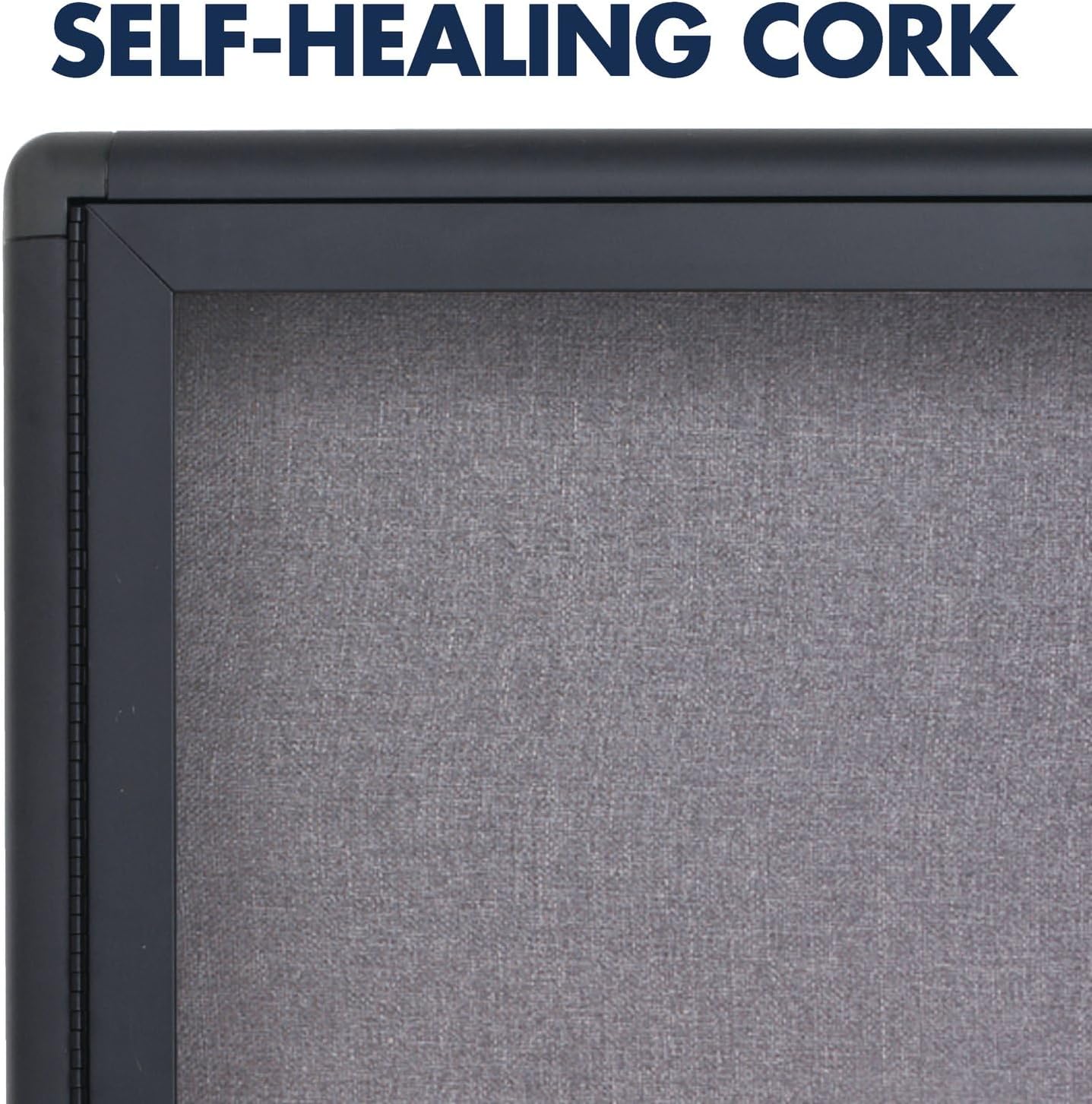 Quartet Bulletin Board, 6' x 4' Enclosed Fabric Notice Board, Lockable Swing Doors, Graphite Frame (2367L)