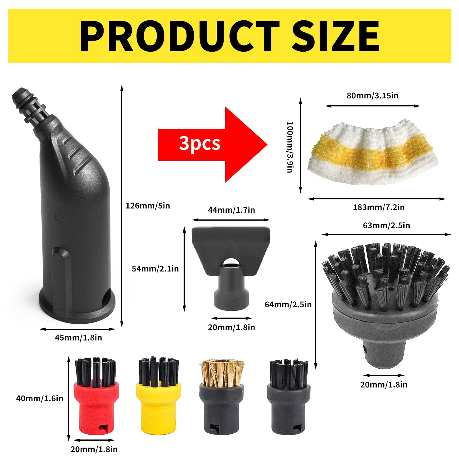 10 piezas accesorios para limpiador de vapor Kärcher Easyfix SC1 SC2 SC3 SC4 SC5 boquilla cepillos redondos juego de paños limpiador de vapor piezas de repuesto