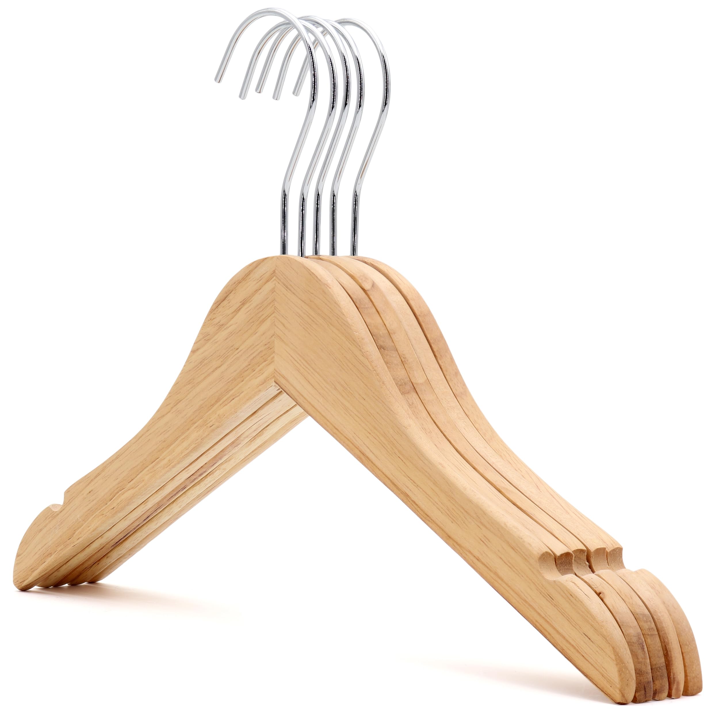 The Hanger Store Boys Grain/Light 20 Slim Eco Wooden Kids Coat Hangers For Clothes, Fsc®