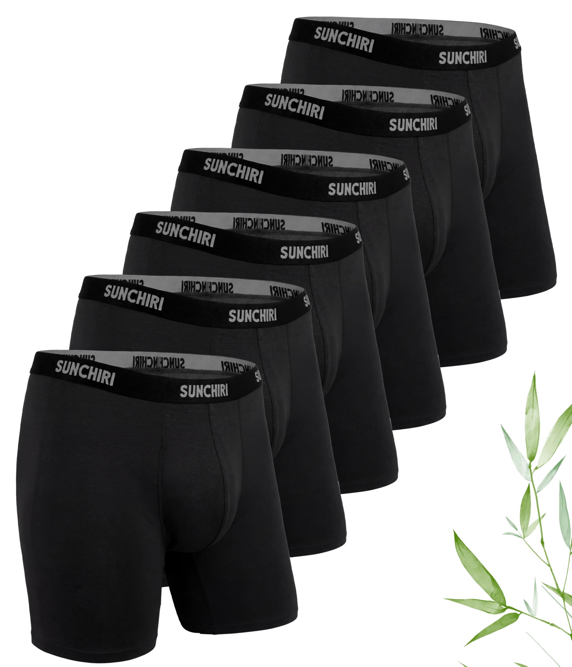 SUNCHIRI Bambus Boxershorts Herren 6er Pack, Lange Unterhosen Männer, Atmungsaktive, Ohne Kratzende Etiketten, Retro-Stilige Boxershorts für Sport und Alltag(M-3XL)