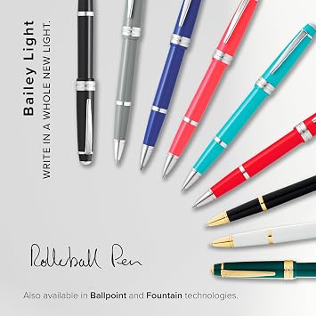 Cross Bailey Light Polished Burgundy Resin and Gold Tone Rollerball Pen - Professional Pen for Effortless Writing - Journaling, Note-Taking & More - Black Ink - Easy Handling