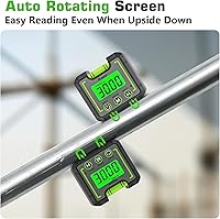 Vista 8 de Huepar Medidor de Ángulo de Nivel Digital Mini Buscador de Ángulos Caja de Nivel con Base Magnética de Ranura en V y LCD Retroiluminada Medidor