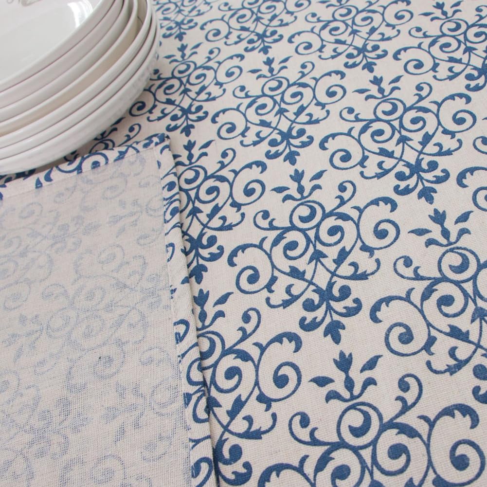 Novetec Tablecloth Rectangular Linen Look Stripe Tassel Tablecloth Wipe Clean Oil Resistant Stain Resistant Easy Care For Indoor Outdoor Garden Dining Room Party And Celebrations - Image 4