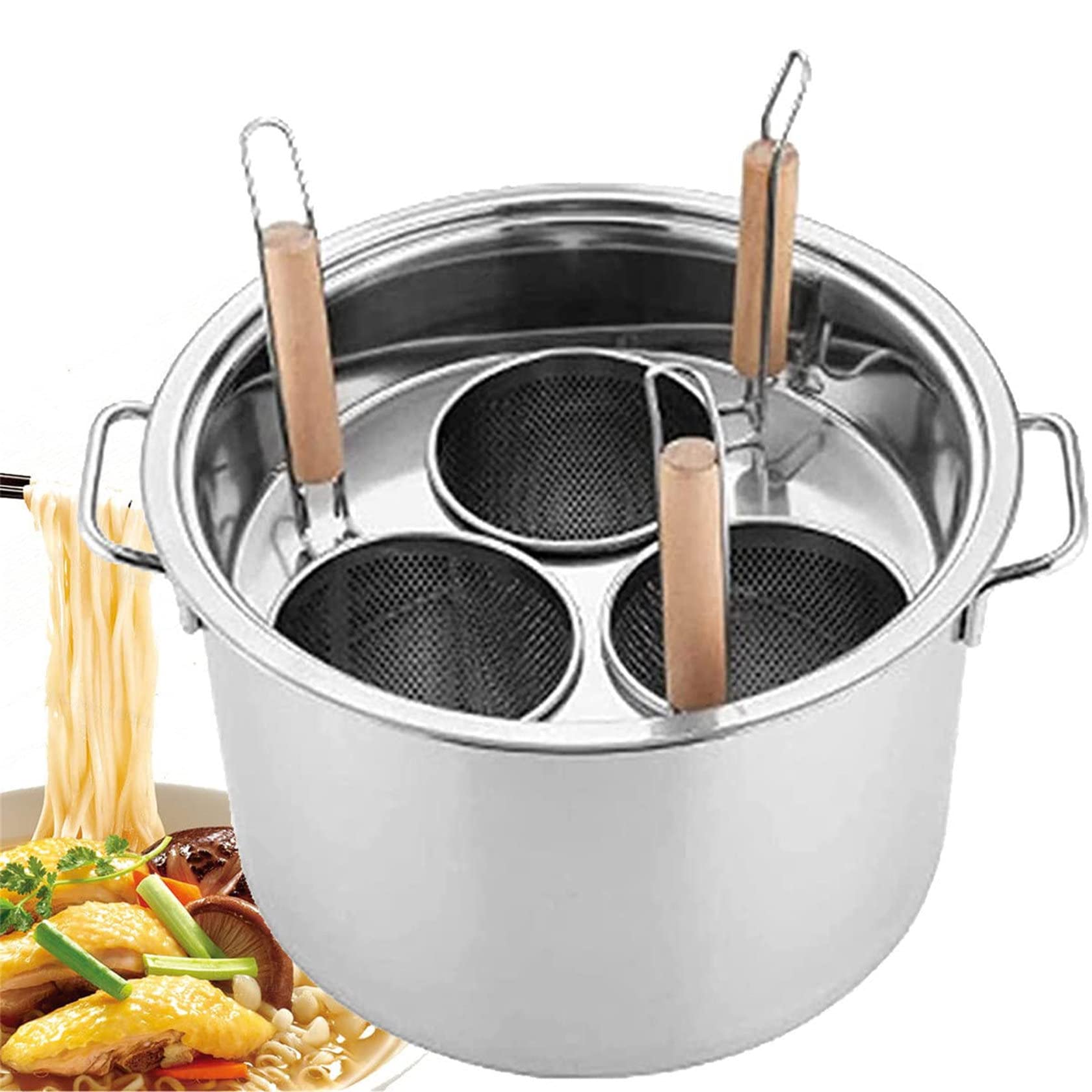 Olla para Pasta de 3/4/5 Agujeros, Olla para cocinar, Olla Grande para Sopa, Cacerola, ollas de Acero Inoxidable, colador de inserción, Utensilios de Cocina para el hogar, Cocina,