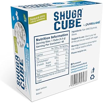 Puresweet Shuga® Cube, Zero Calorie Sugar Cubes (48), Sugar Free, 100% Natural, No bitter Aftertaste, Vegan.