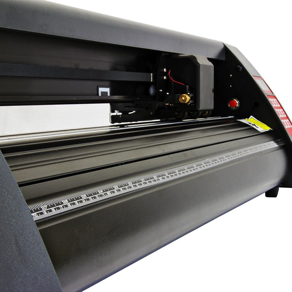 PixMax Vinyl Schneideplotter mit LED Folienplotter Schneideplotter Plotter inklusive 3 x Roland-Messer und 38cm Transferpresse inklusive Software im Set