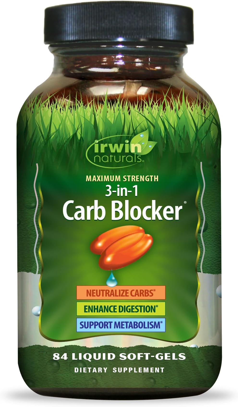 Irwin Naturals Maximum Strength 3-in-1 Carb Blocker 84 Sgels