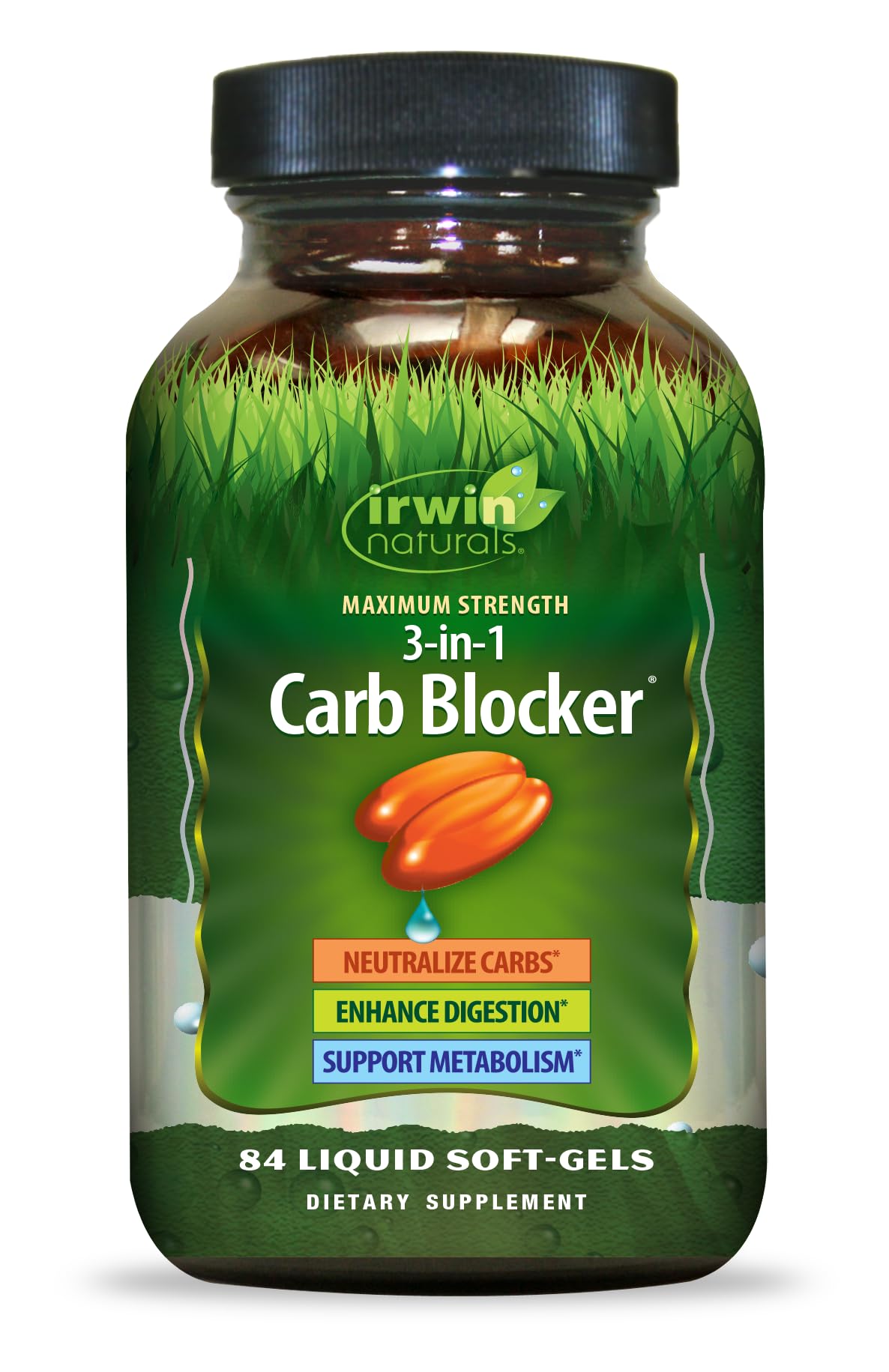 Irwin Naturals Maximum Strength 3-in-1 Carb Blocker 84 Count 84 Count (Pack of 1)