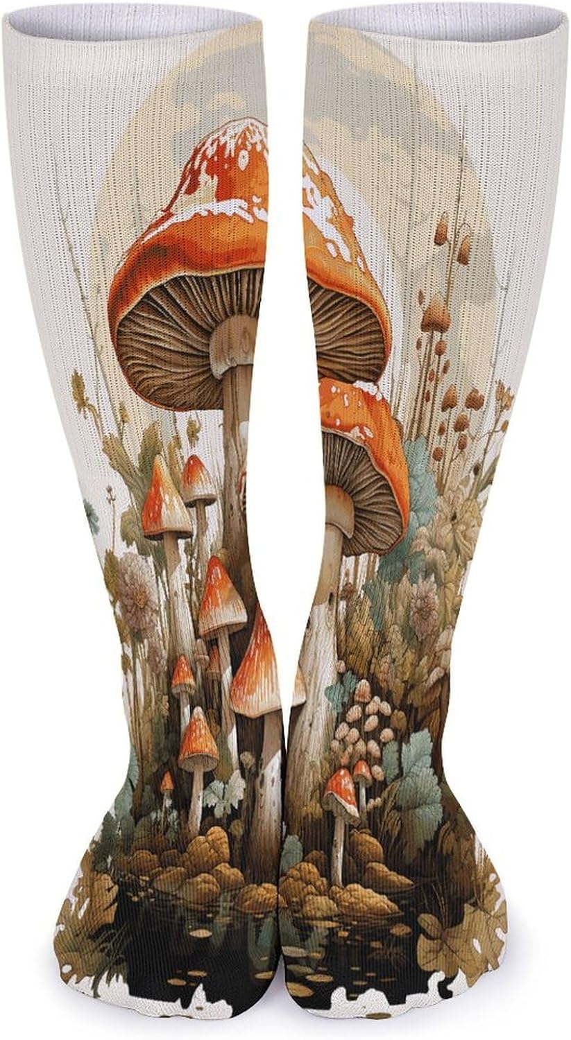 Giant Mushroom Stocking - Cute Casual Long Athletic,Crew Sock for Men Women,Running Socks Soft Breathable for Gift