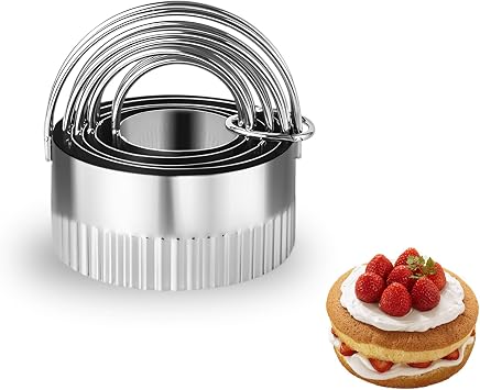 5 Pcs Round Biscuit Cutter Set with Handle
