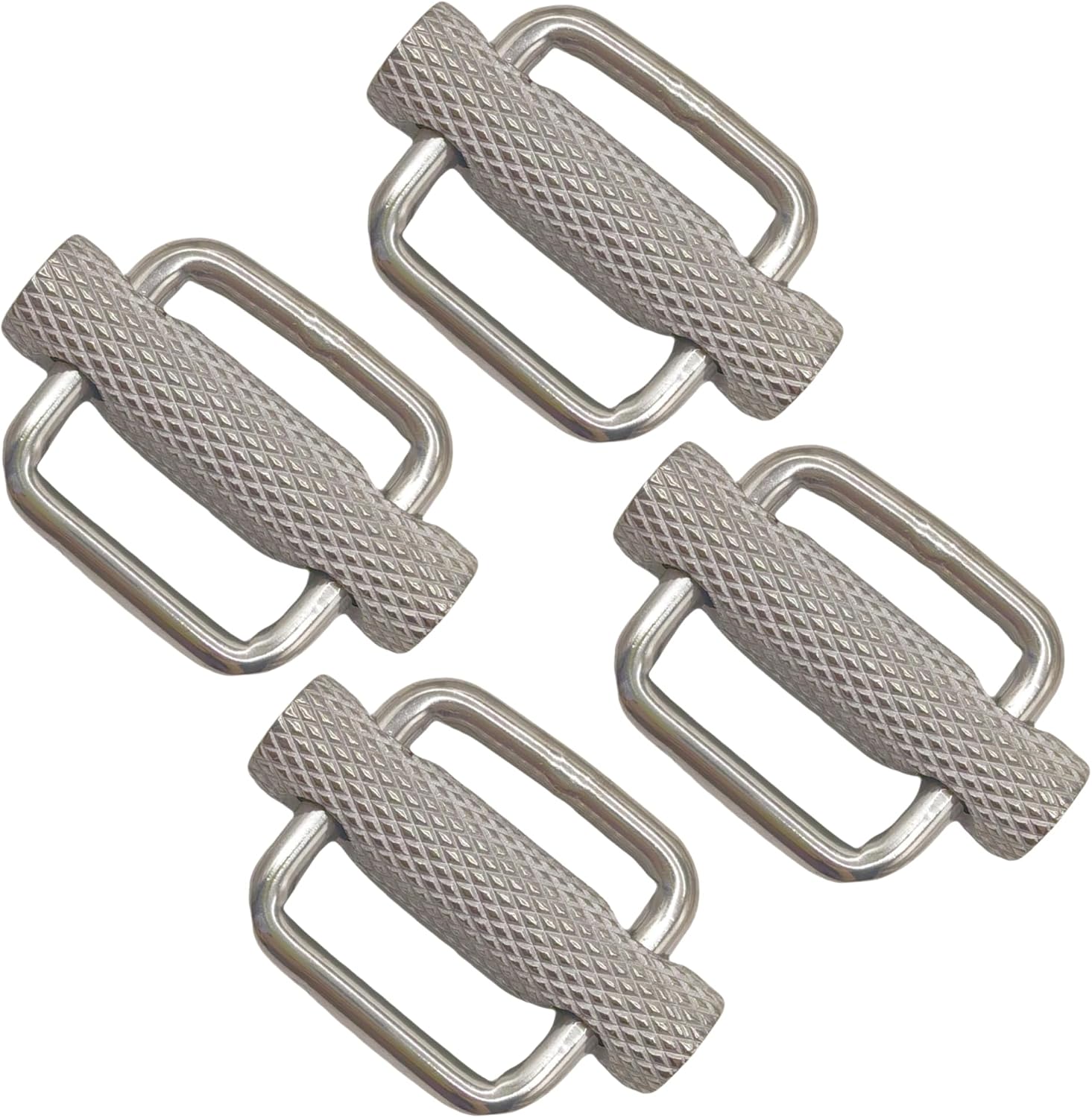 316 stainless steel sliding adjustable buckle, silver knurled tightener, backpack waist strap buckle