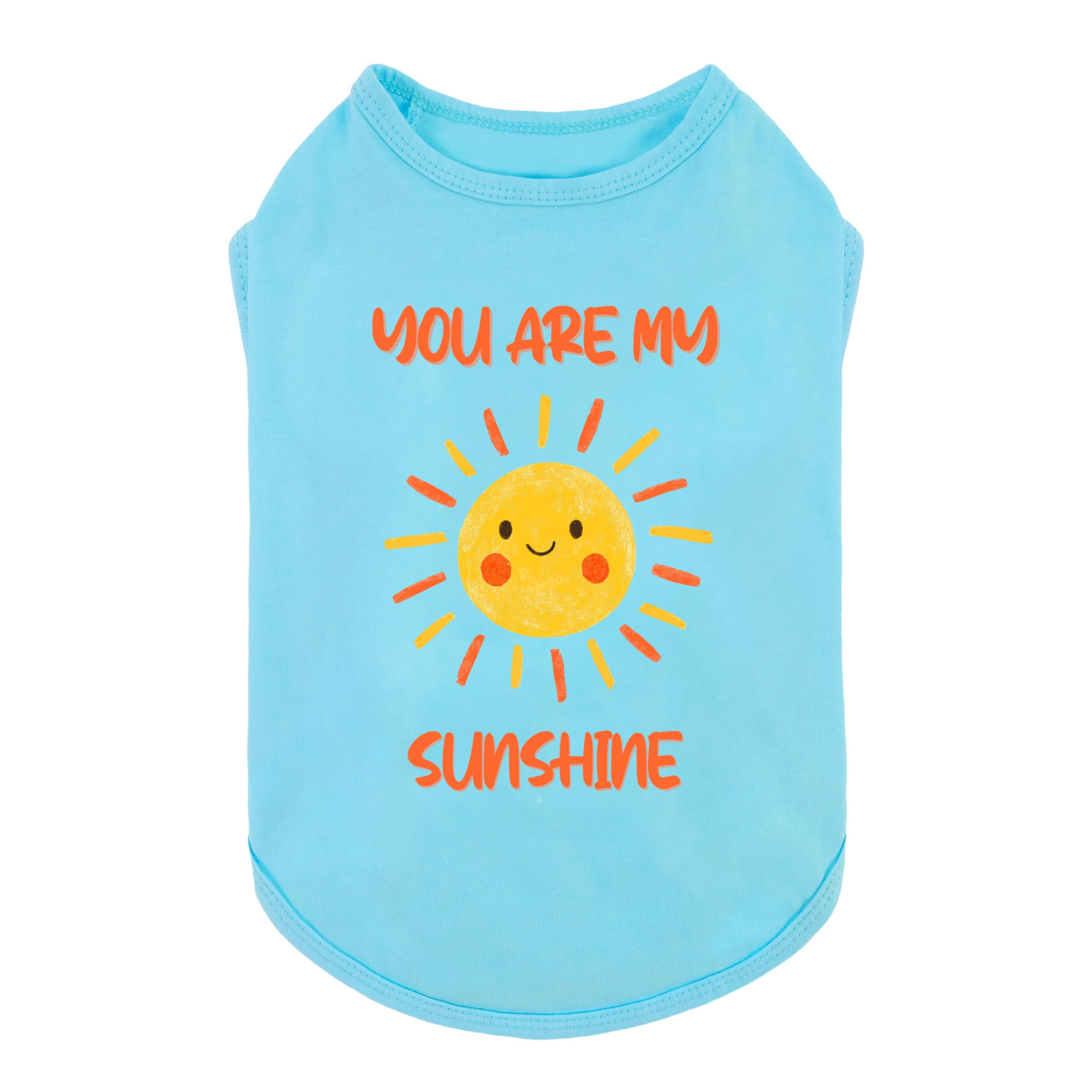 Fitwarm You are My Sunshine Dog Shirt, Tropical Summer Clothes for Small Dogs Boy Girl, Funny Pet Outfit, Blue, Yellow, Small