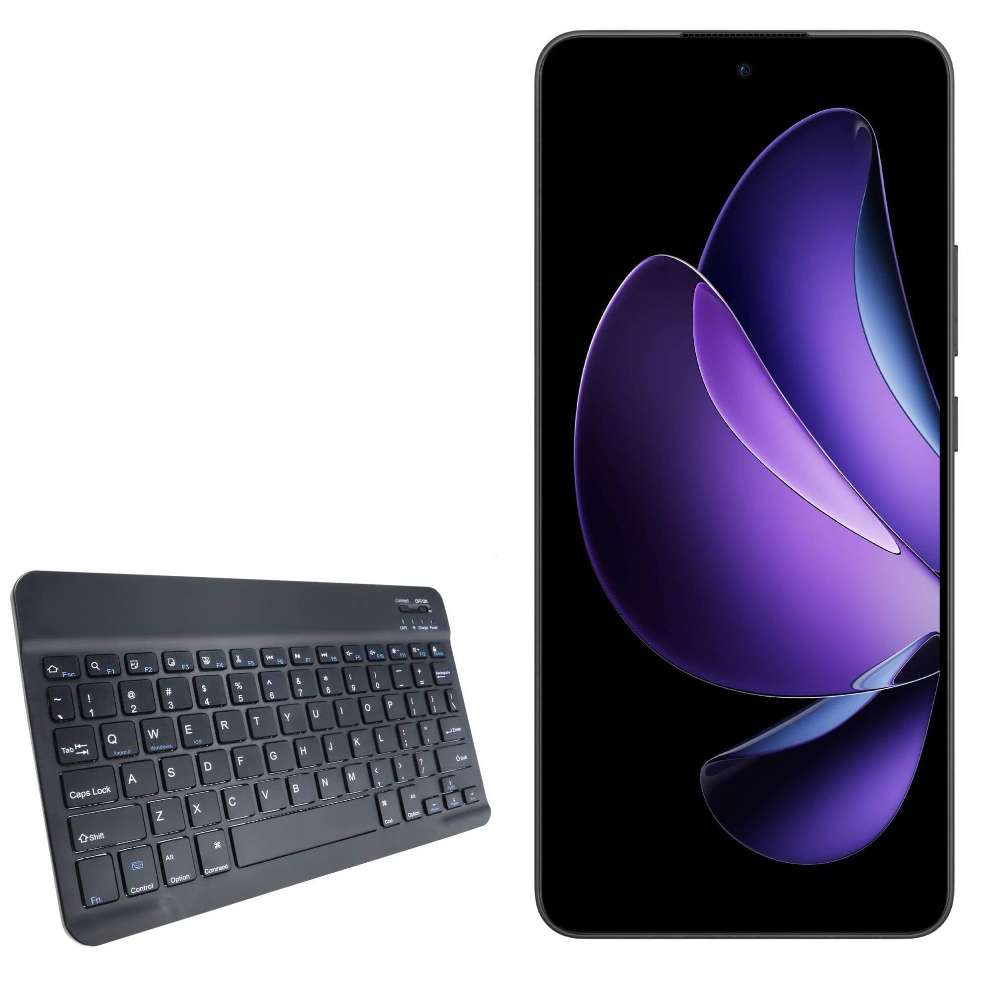 BoxWave Keyboard Compatible with Oppo Reno13 F - SlimKeys Bluetooth Keyboard, Portable Thin with Chiclet-Style Keys - Jet Black
