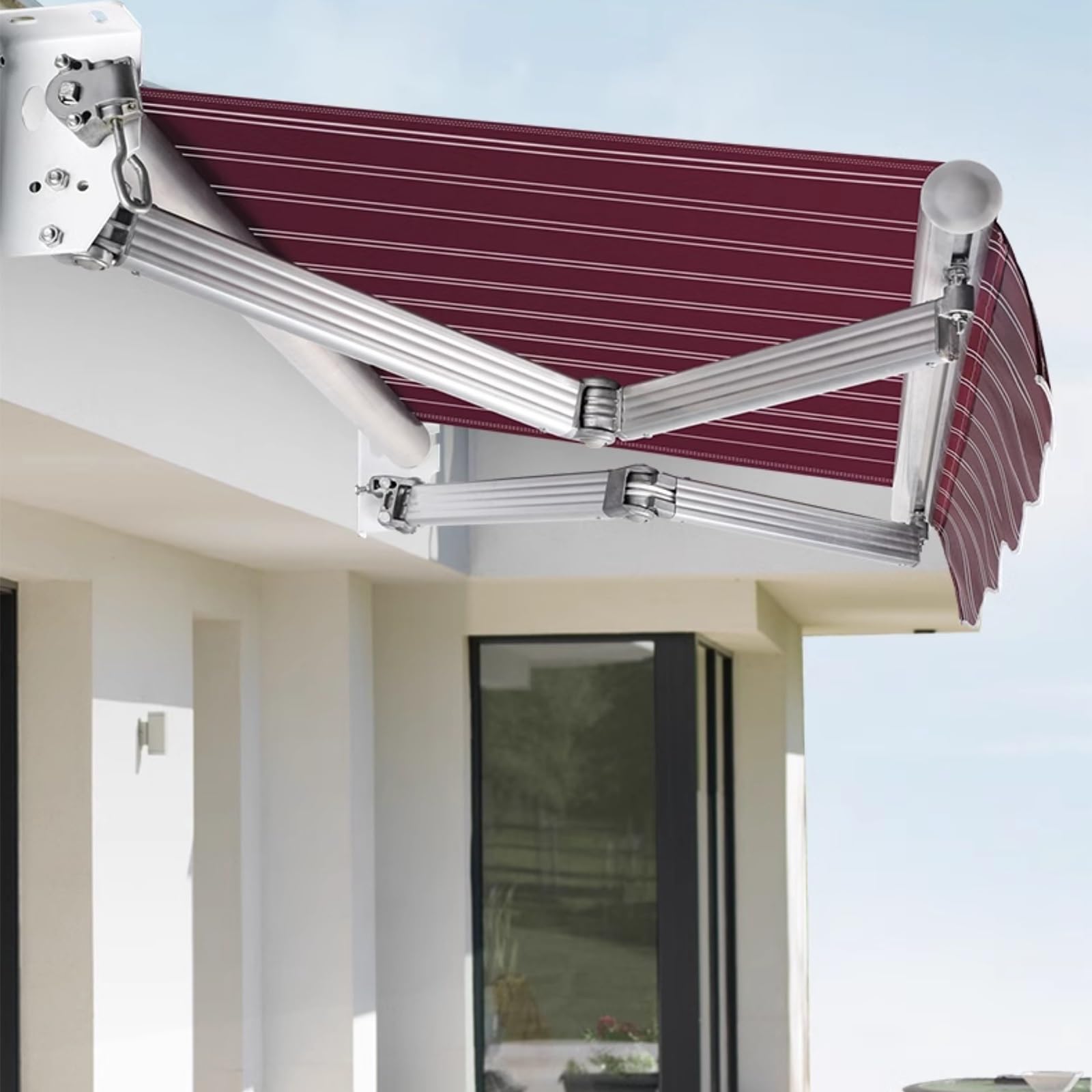 LWJSOCP Retractable Awning - Outdoor Sunshade Shelter with Aluminum Bracket for Patio, Door Entrance, Deck, and Garden - UV Protection & Weather Resistant