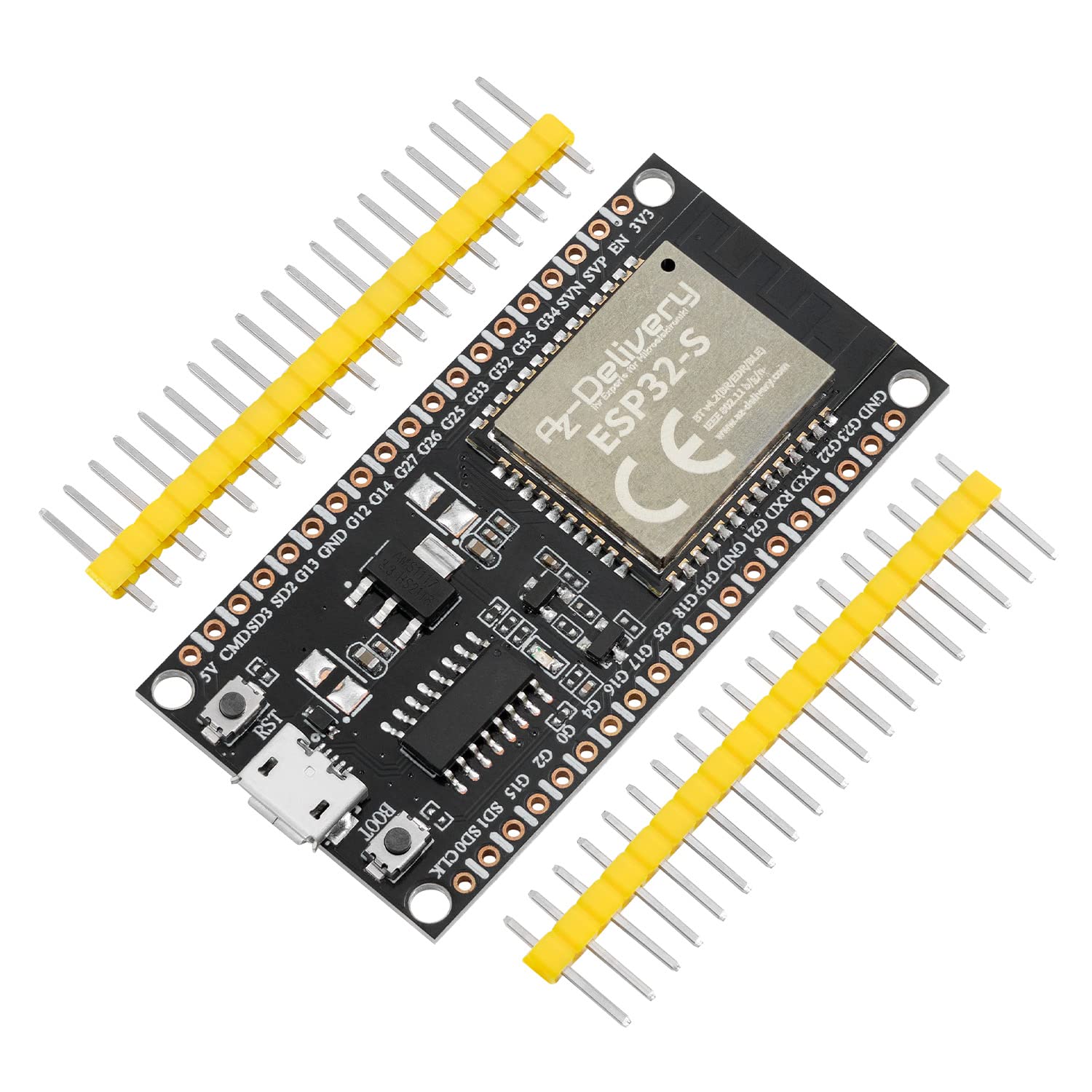 AZDelivery ESP-32S Dev Kit C NodeMCU moduły WLAN WiFi Development Board z CH340 (następca modelu ESP8266) i kompatybilny z Arduino wraz z e-bookiem!
