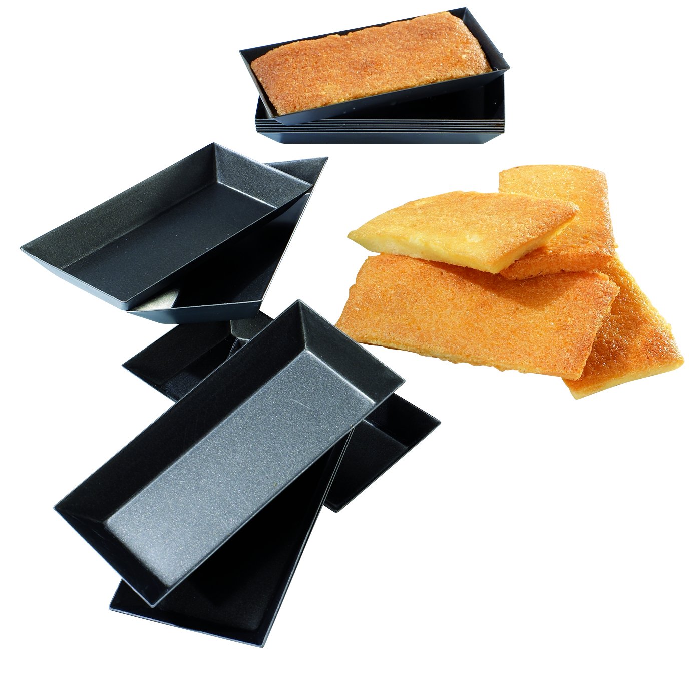 Financiers Moules à Gâteau Rectangulaires Classiques Noir 86 x 43 x 12 mm 25 Pièces