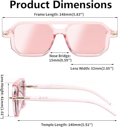 Miniatura 100 de Feisedy - B2622 - Lentes de sol estilo aviador, cuadrados, clásicos de los años 70, unisex, con montura clásica retro y elegante, UV400 Marco