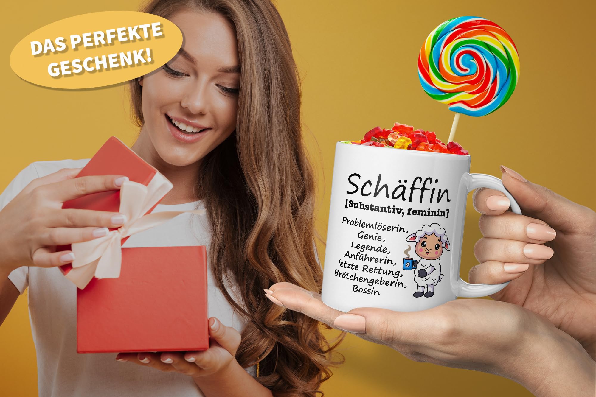 Schäffin-Tasse Mit Chefin-Spruch – Geschenk Für Vorgesetzte, 330 Ml, Spülmaschinenfest, Rosa