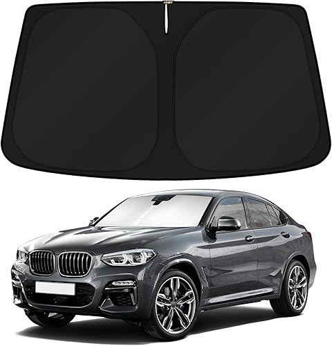 Miniatura 136 de KUST Parasol para parabrisas para BMW X5 2014 2015 2016 2017 2018, accesorios de ajuste personalizado, protector de visera solar plegable, bloquea