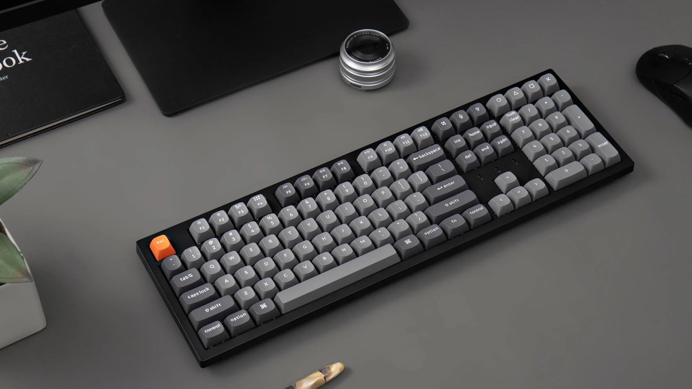 Keychron K10 MAX Tastiera meccanica wireless, 2,4 GHz/Bluetooth/USB-C, LED bianco, QMK/VIA, Macro programmabili, PBT Keycaps, Per Mac Windows, Super Red Switch