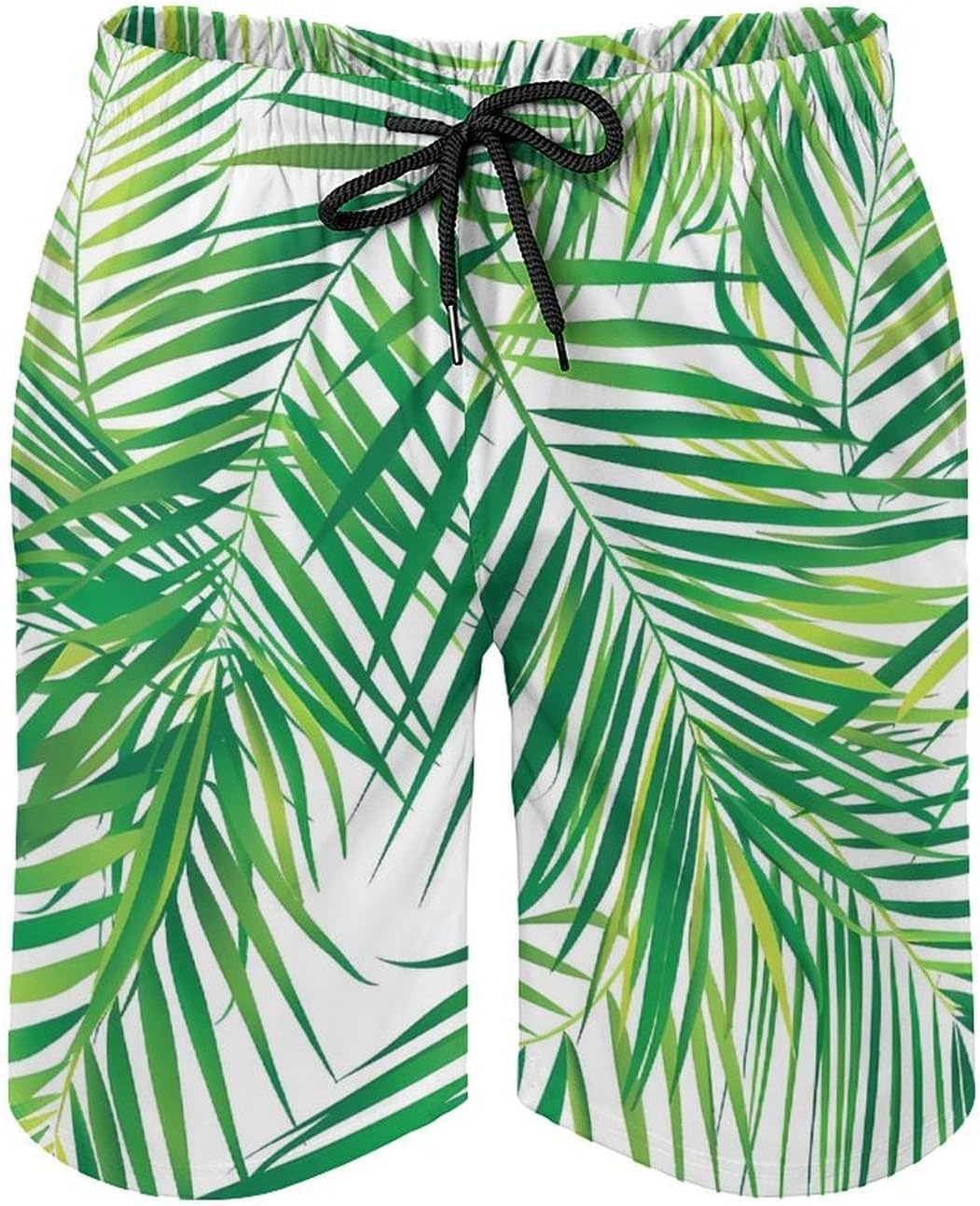 Palm Leaves Casual Men's Swim Trunks Novelty Summer Beach Shorts Swimwear with Pocket