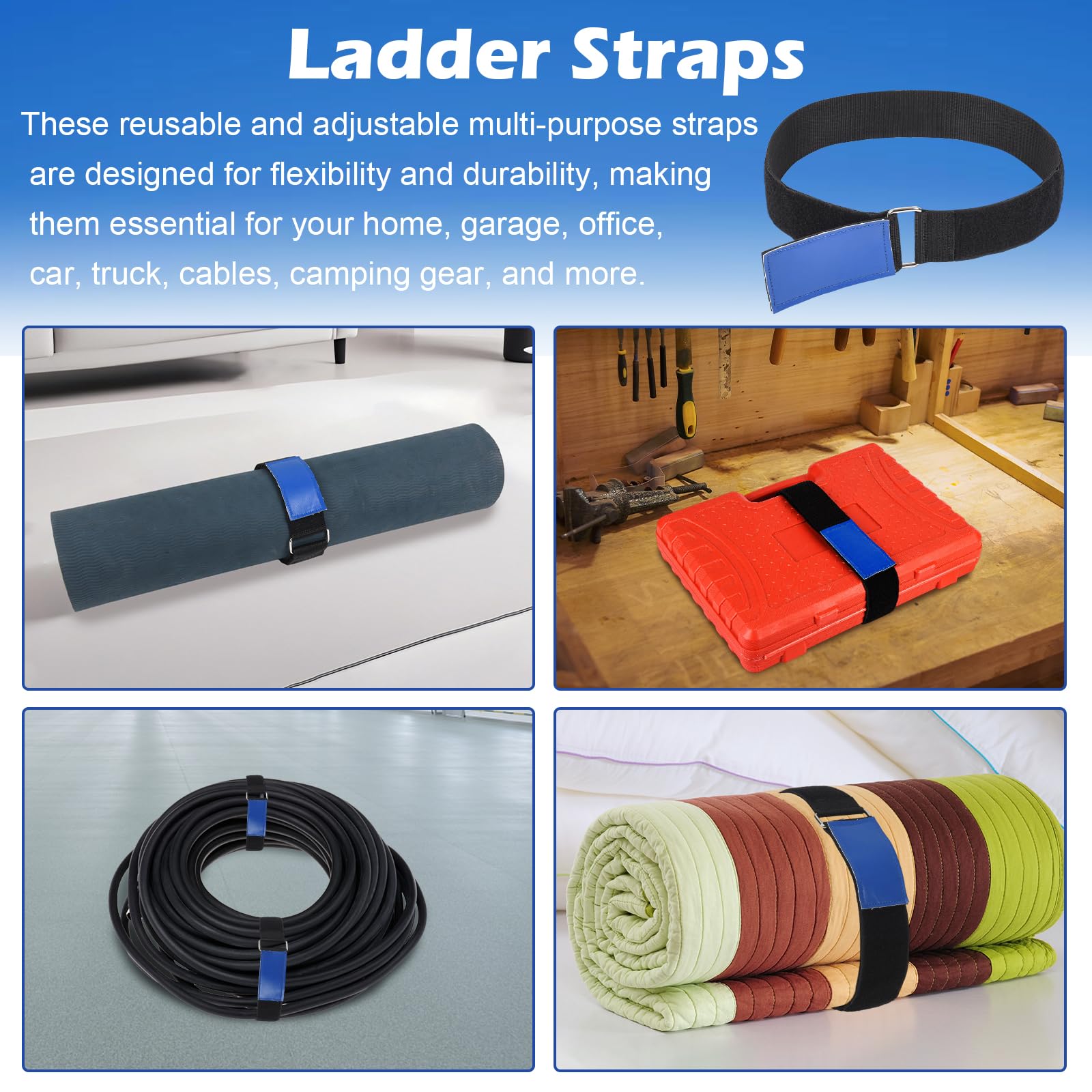 Ladder Rack Straps - 4 Pack Secure Your Ladder -6