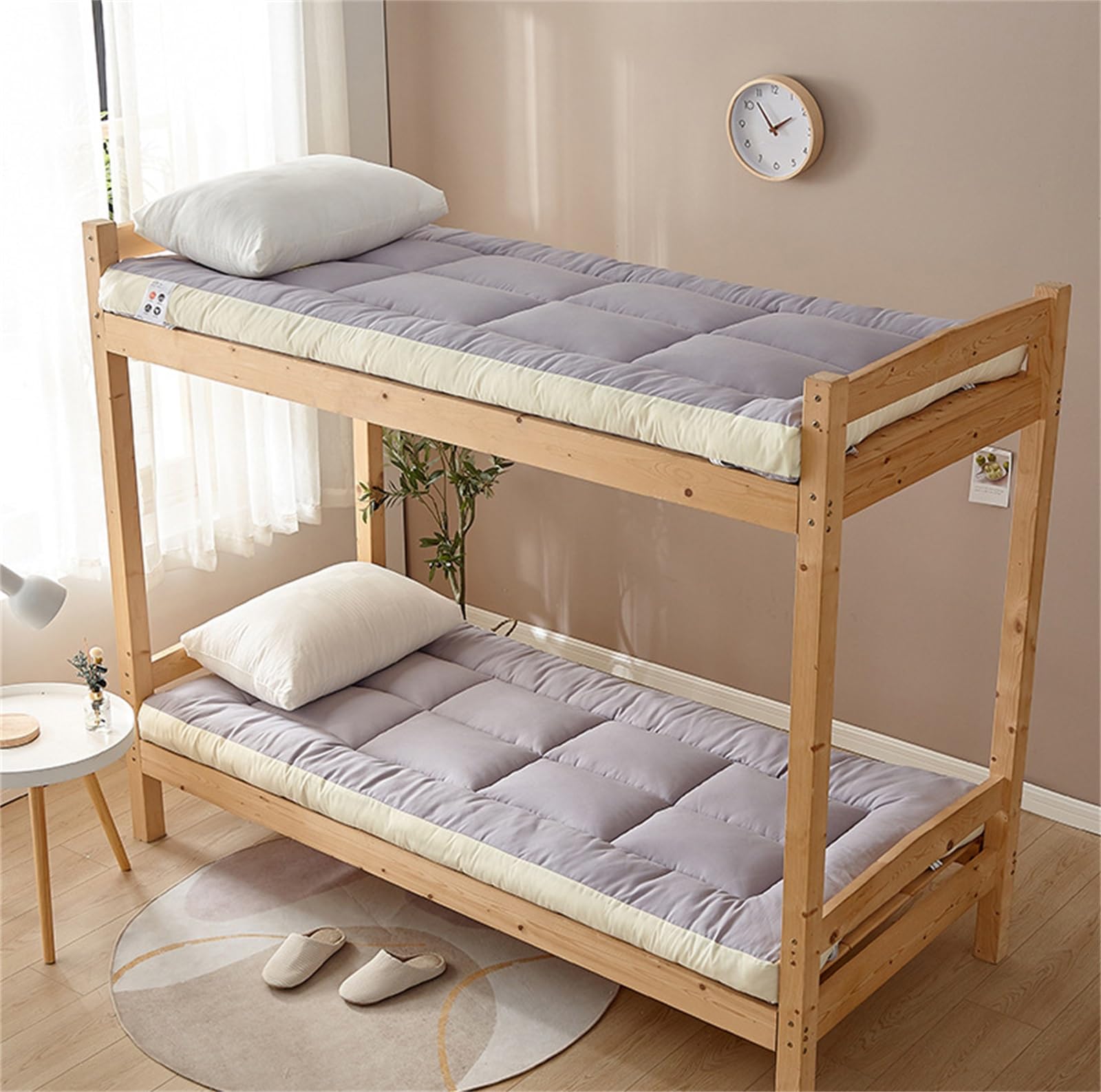 Matelas futon léger et pliable - Coussin doux épais pour lit simple - Tapis de sol portable pour dortoir, hôtel, appartement, camping, chambre d'amis