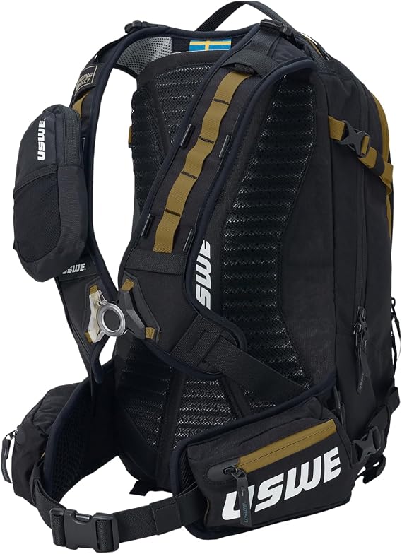 USWE Core Backpack, a High End Daypack for Enduro, Dirtbike, Moto, Black (25L Black/Bronze)