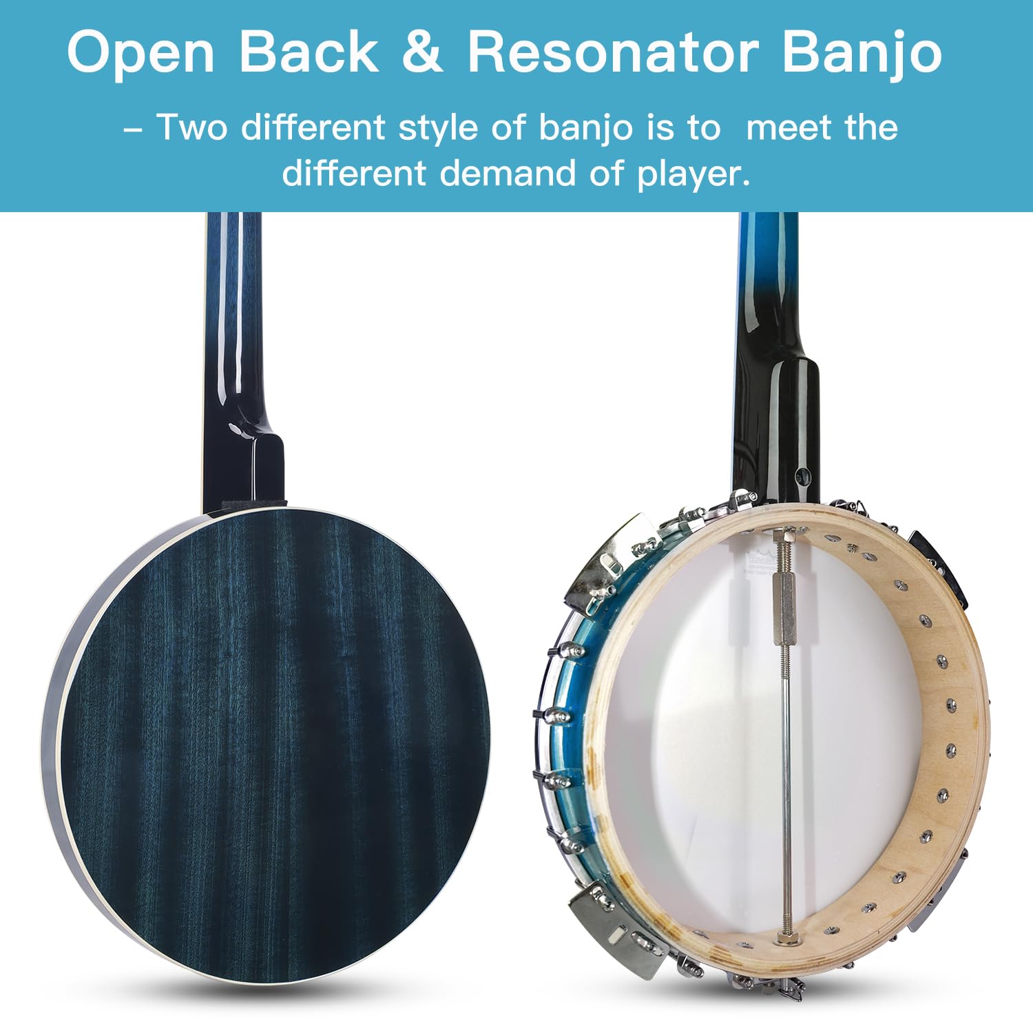 Amazon.com: ADM Banjo 5 String Full Size Banjoes Set, 38 Inch