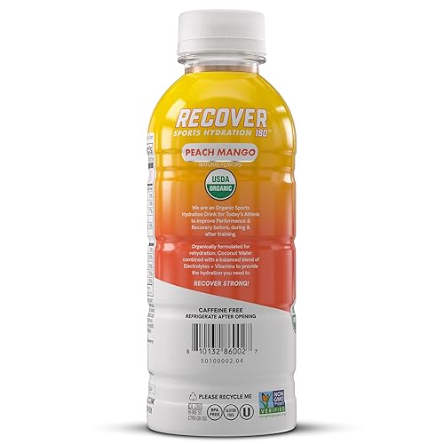 Miniatura 6 de RECOVER 180 Bebida de hidratación deportiva orgánica, sin azúcar añadido, bebida deportiva de 20 calorías, sabores orgánicos con vitaminas,