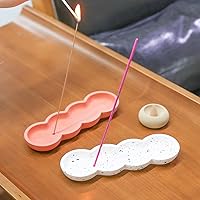 Vista 2 de BOOWAN NICOLE Molde de silicona para quemador de incienso de cemento de hormigón, moldes de base de palo, vainas de incienso