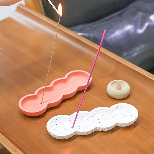 Miniatura 2 de BOOWAN NICOLE Molde de silicona para quemador de incienso de cemento de hormigón, moldes de base de palo, vainas de incienso