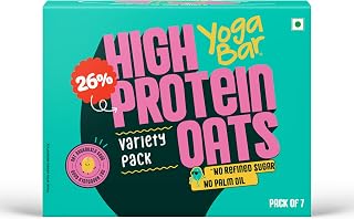 Yogabar High Protein Oats (Variety Pack of 7) | 26g Protein per Serve | Wholegrain Breakfast | Flavors: Korean Fire, Mum's... Price In India