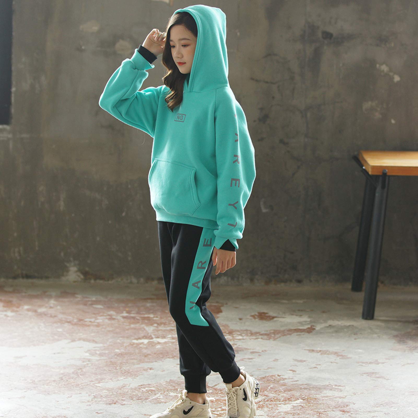 Niña Chándales 2 Piezas Sudadera con Capucha y Pantalon Deportivo Ropa Traje Deportivo Moda para Primavera Otoño