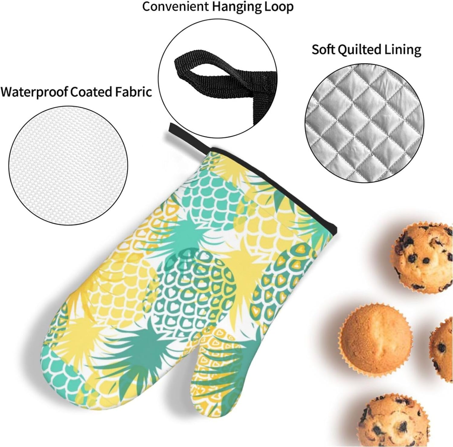 Tropical Pineapple Kitchen baking four piece set, fit for cooking and baking, oven, microwave, and outdoor barbecue