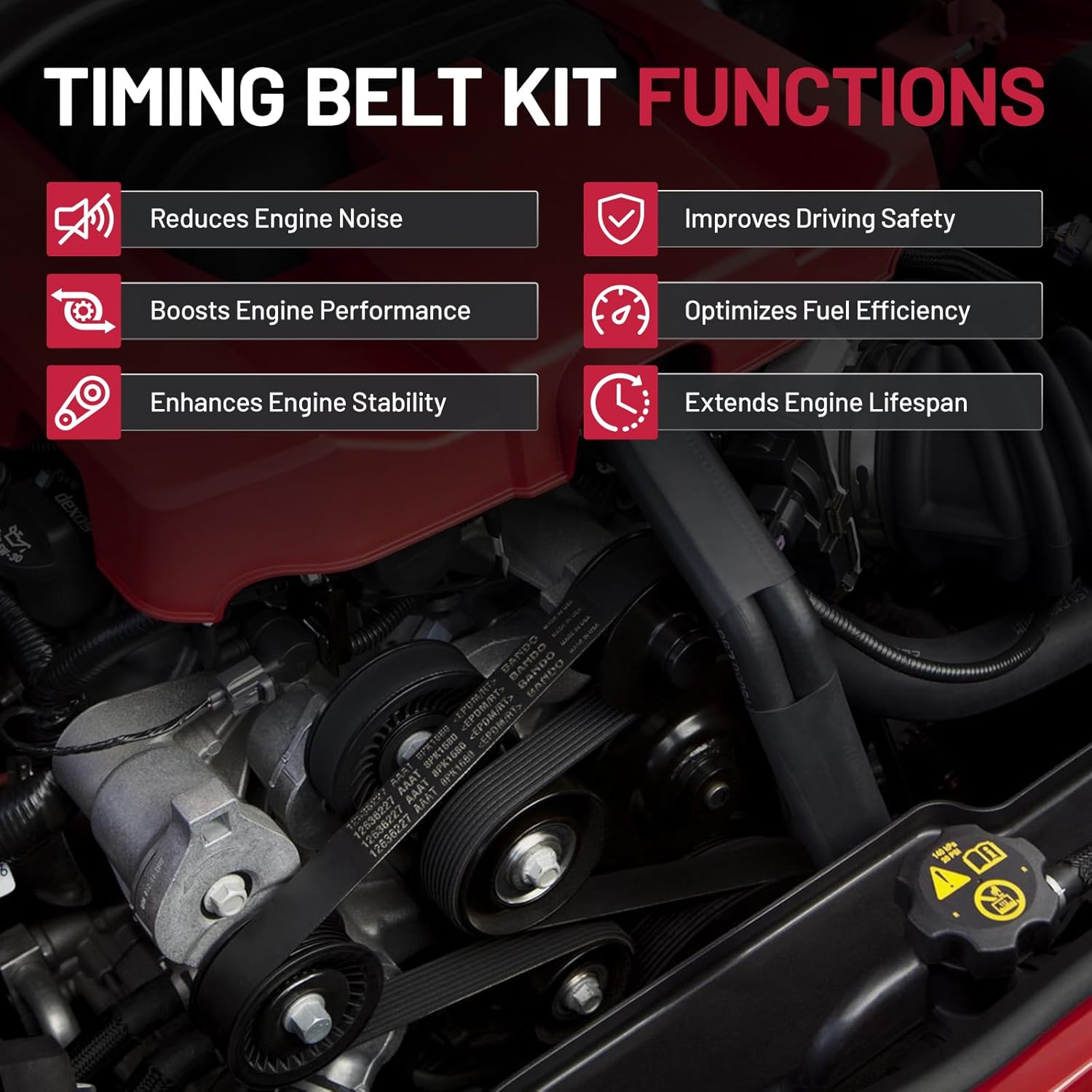 BDFHYK TBK244 Engine Timing Belt Kit with Water Pump Compatible with Honda 1994-2002 Accord 1998 Odyssey Compatible with Acura 1997-1999 CL 2.2L 2.3L L4 SOHC for TBK244 TBKWP244
