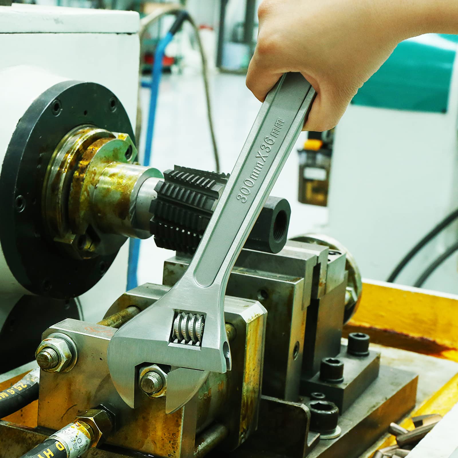 WEDO Llave inglesa ajustable - 300mm,titanio,Llave inglesa Profesional con Gran Apertura,Apertura Extra Ancha de 36mm,antimagnético,se aplica en aeroespacial, marino, biomédico, químico, petroquímico