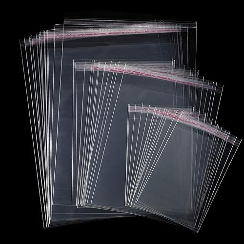 Miniatura 7 de Zonon 240 bolsas de celofán transparente, autosellantes, bolsas de sellado transparentes para impresión artística, marcos de fotos y envoltura de