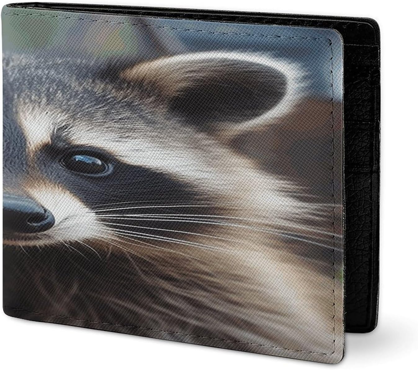 Little Raccoon Face Coin Purse Credit Card Holder Slim Wallet | Minimalist Wallet with Twill Leather,Smooth and Fine in Texture,soft Convenient to carry for work,travel and daily use