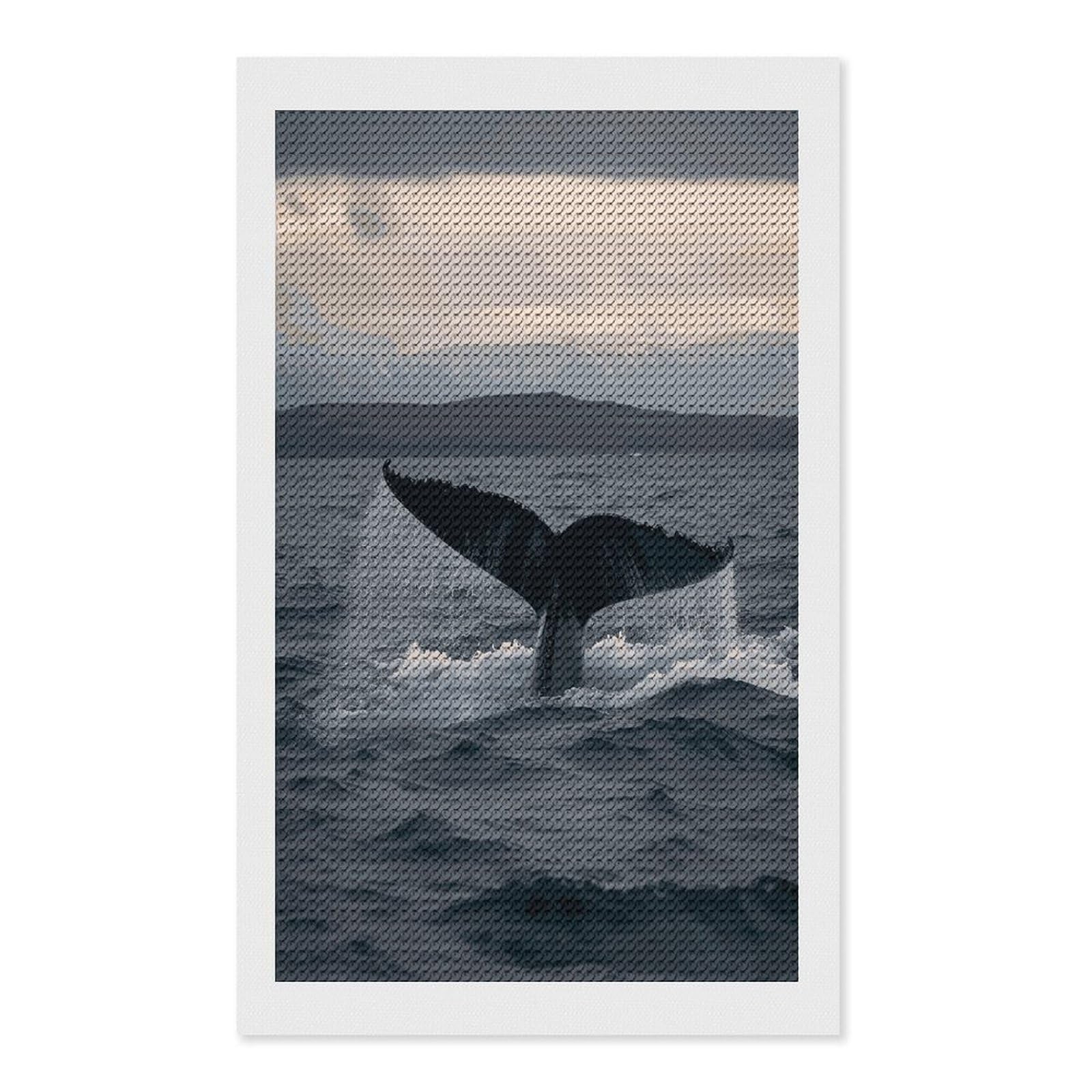 FekiLoot Humpback Whale Tail Ocean Diamond Art Kits for Adults Diamond Painting Kits for Beginners DIY Diamond Art Kits Round Full Drill Diamond Dot Gem Painting for Home Wall Decor Gift 12"x20"