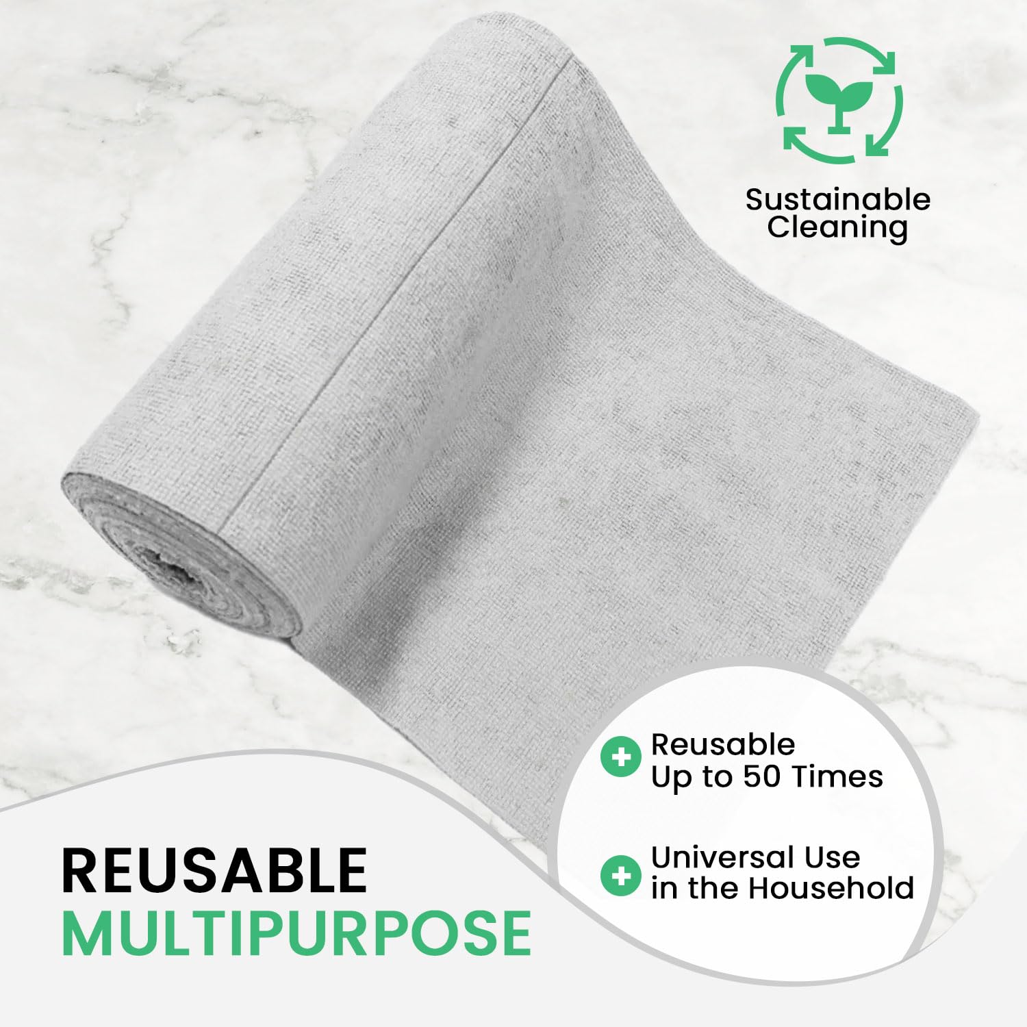 Toalla de papel reutilizable, rollo de paño de limpieza de microfibra, sin pelusas, no abrasivo, altamente absorbente, material ultrafino, ideal para el hogar, automóviles, limpiadores profesionales,