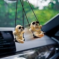 Vista 3 de Floruit Labrador Retriever - Accesorios colgantes para espejo de automóvil, lindos accesorios para espejo retrovisor de perro oscilante, accesorios