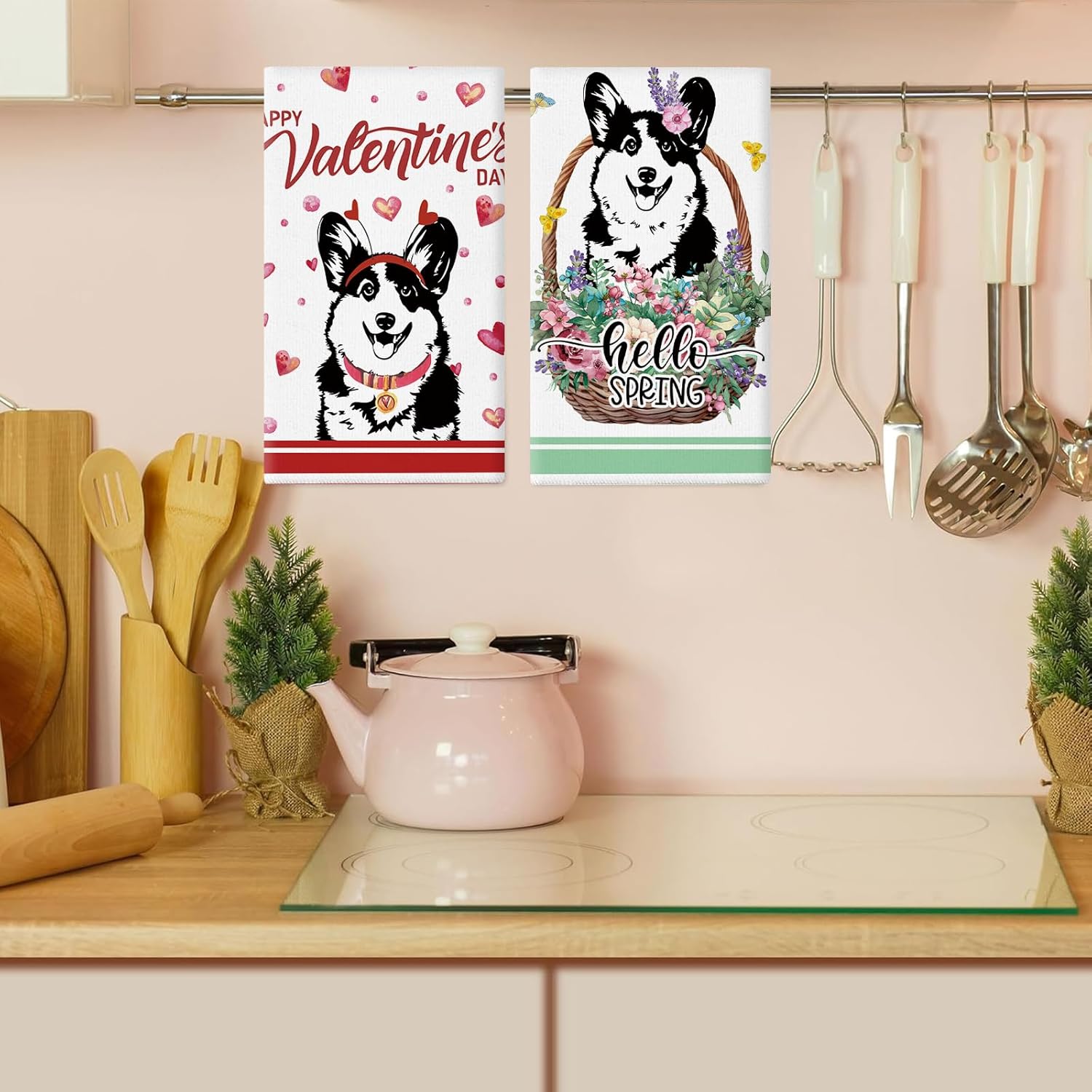 11 Pcs Corgi Kitchen Towels 14x21 Inch Puppy Dog Dish Towels Seasonal Holiday Hand Towels for Home Kitchen Bathroom Decoration - Image 3