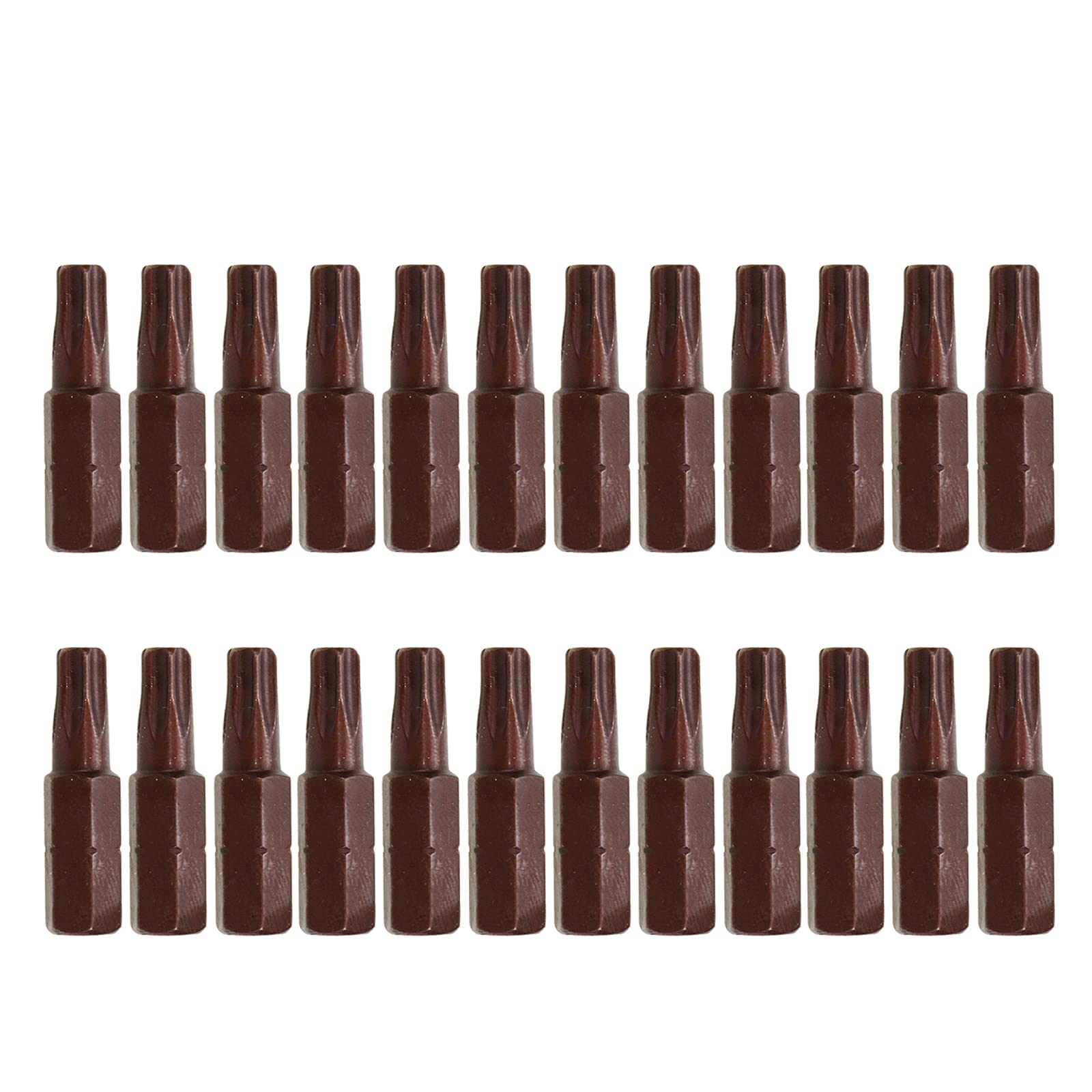 T27 Torx Bit Set Six Points Magnetic Security Torx Screwdriver Bits with 1/4" Hex Shank - 24pcs