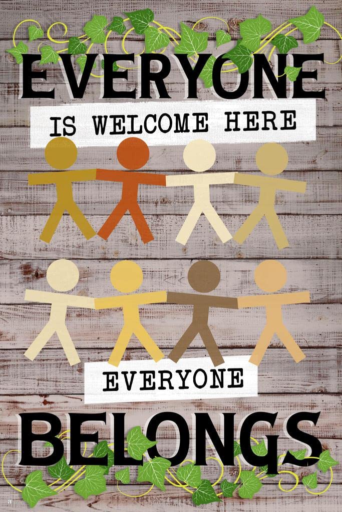 Everyone Is Welcome Here Everyone Belongs Farmhouse Classroom Decor Educational Rules Teacher Supplies School Decor Teaching Toddler Kids Elementary Cool Wall Art Print Poster 24x36