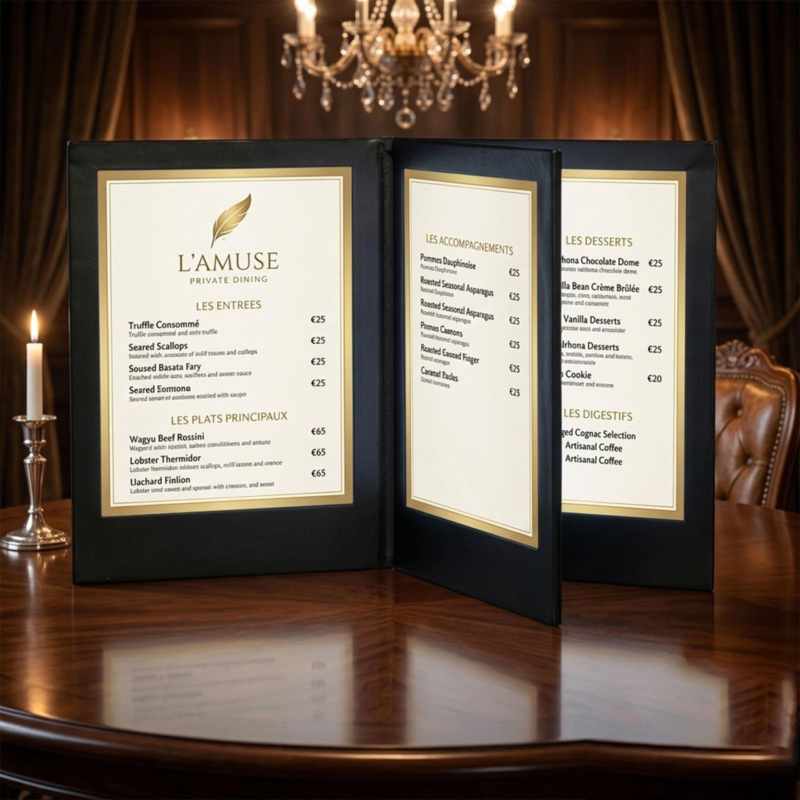 Porta Menú LED Multipágina A4, Soporte Iluminado Recargable para Cartas de Restaurante y Bebidas A4FourSide2Pack