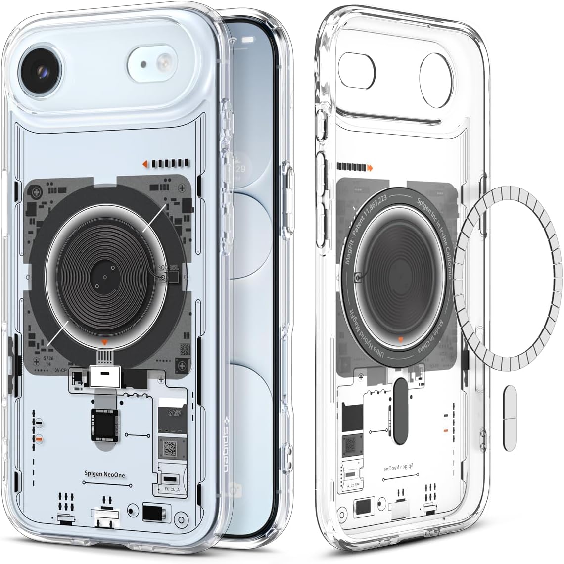 Spigen iPhone Air ile Uyumlu MagSafe Kılıf Ultra Hybrid Neo One Mag Fit Sararmaya Dayanıklı Tasarım Siyah Şeffaf Kapak - ACS10059 (Spigen TR Garantili)