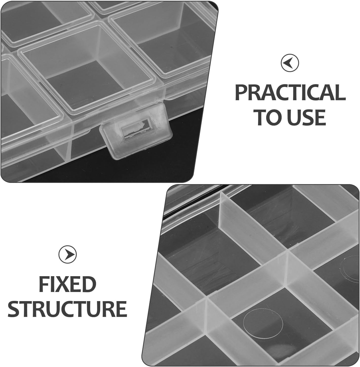HAPINARY 6pcs Clear Plastic Bead Storage Containers - 28 Compartment Divided Organizer Box for Beads Jewelry Accessories Fishing Tackle and Art Craft