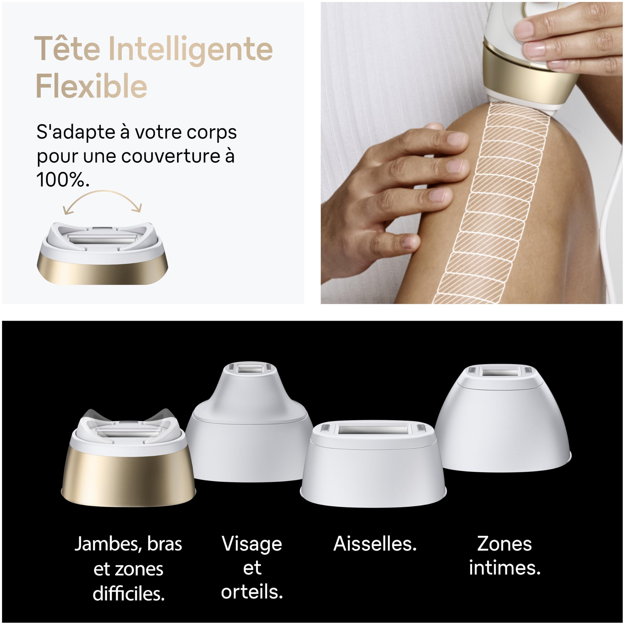 Braun Epilateur Lumiere Pulsee Silk·expert Pro 5 PL5442, Blanc et Or – Alternative au Laser à Domicile, Filaire, avec Pochette, Rasoir Gillette Venus, 4 Têtes