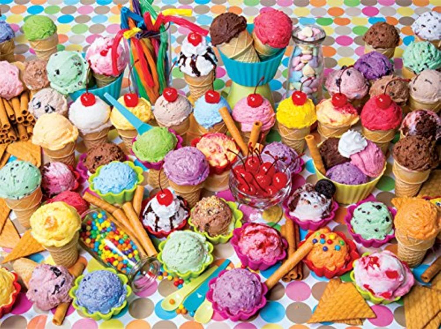 Variety of Colorful Ice Cream 1000 Piece Puzzle